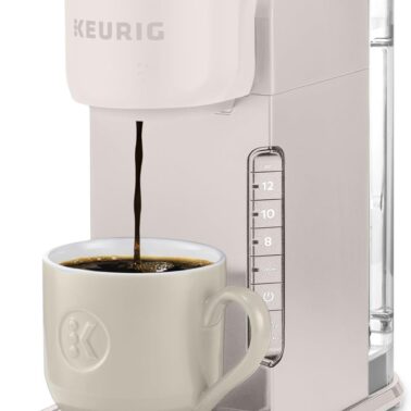 Keurig K-Express Single Serve K-Cup Pod Coffee Maker, 3 Brew Sizes, Strong Button Feature, 42oz Removable Reservoir, Warm Stone